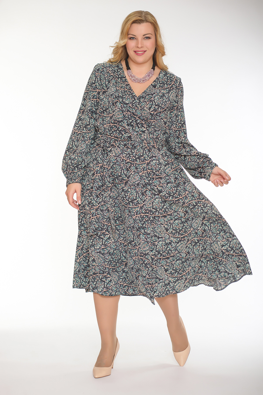 Платье 139-39-02-34М Дубрава, с запахом