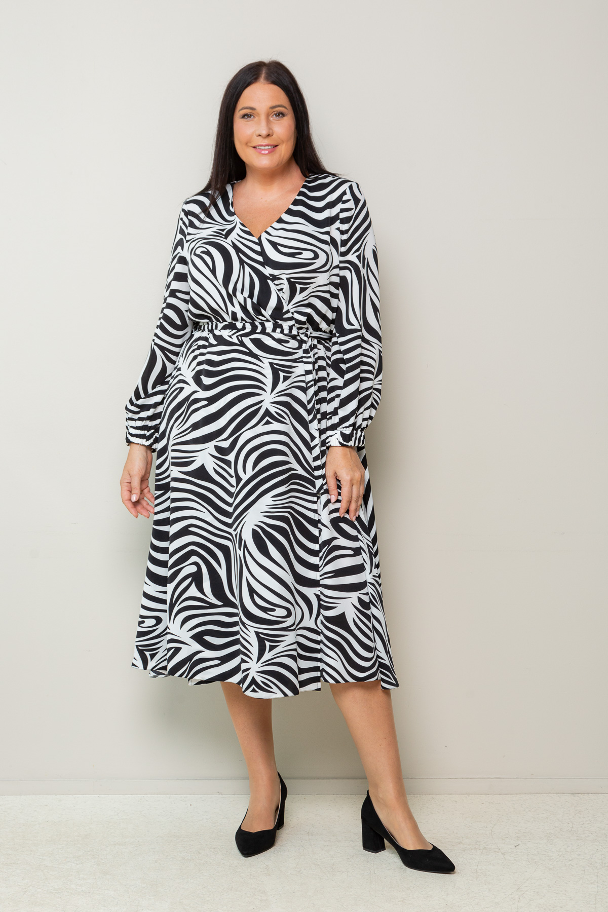 Платье 139-39-25М Зебра, с запахом