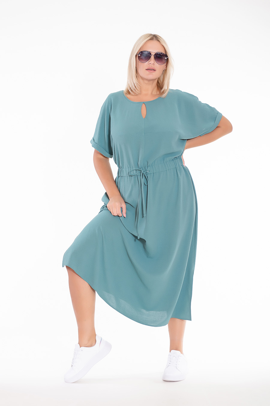 Платье 184-38-64М аквамарин, капля