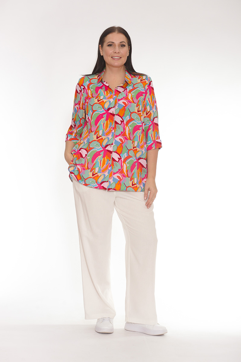 Блуза 1708-2908М розовая, мультицвет