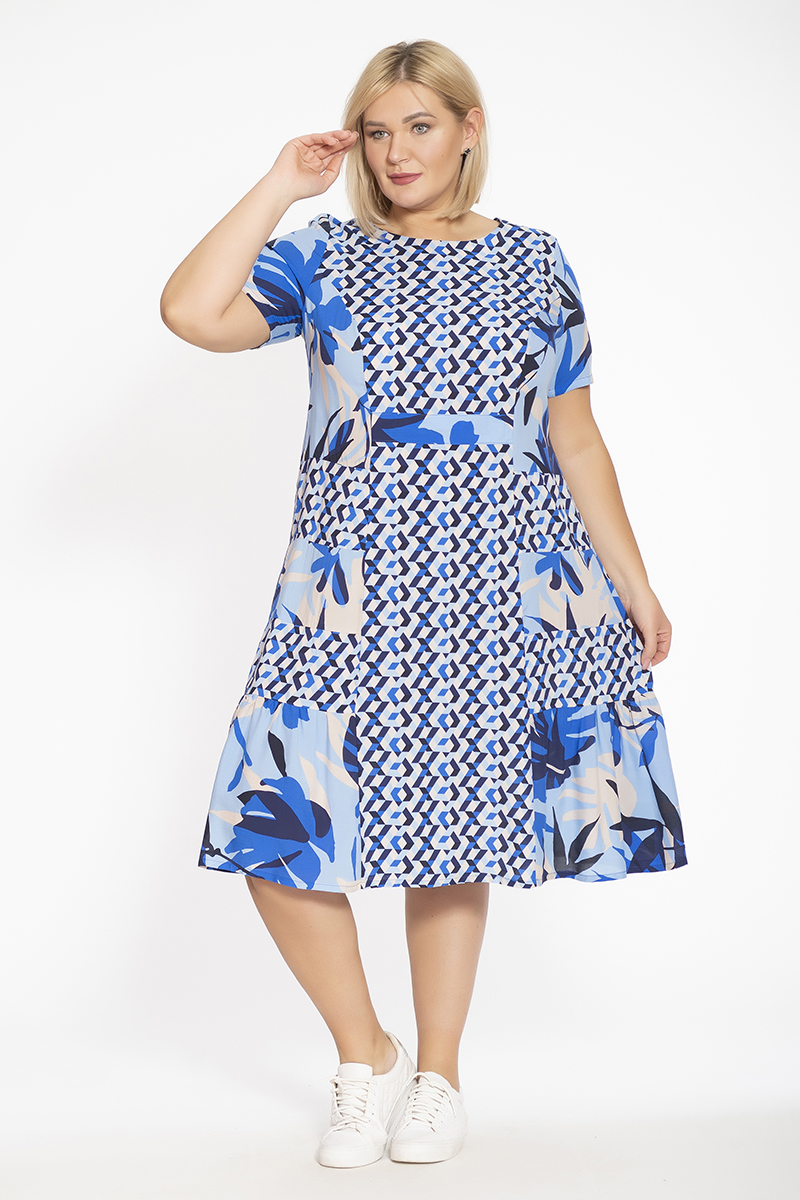 Платье 258-36-30М голубая графика
